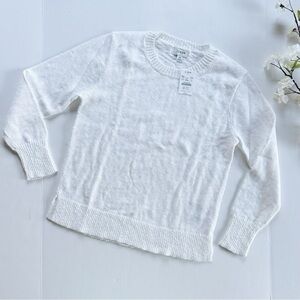 NEW J.Crew Factory White Gauzey Sweater Top XS